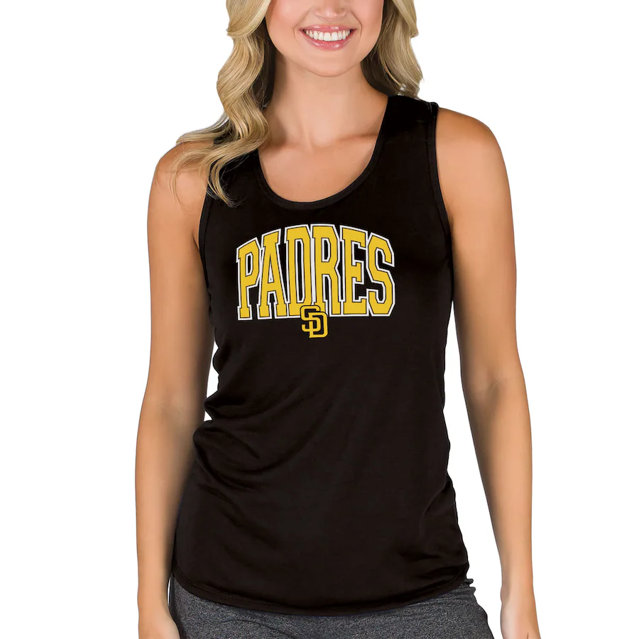 Women's San Diego Padres Concepts Sport Black Marathon Racerback Tank Top - SUjersey01