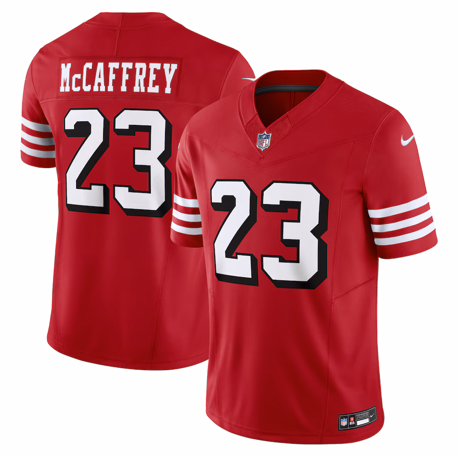 Men's San Francisco 49ers Christian McCaffrey Nike Scarlet Vapor F.U.S.E. Limited Jersey - SUjersey01