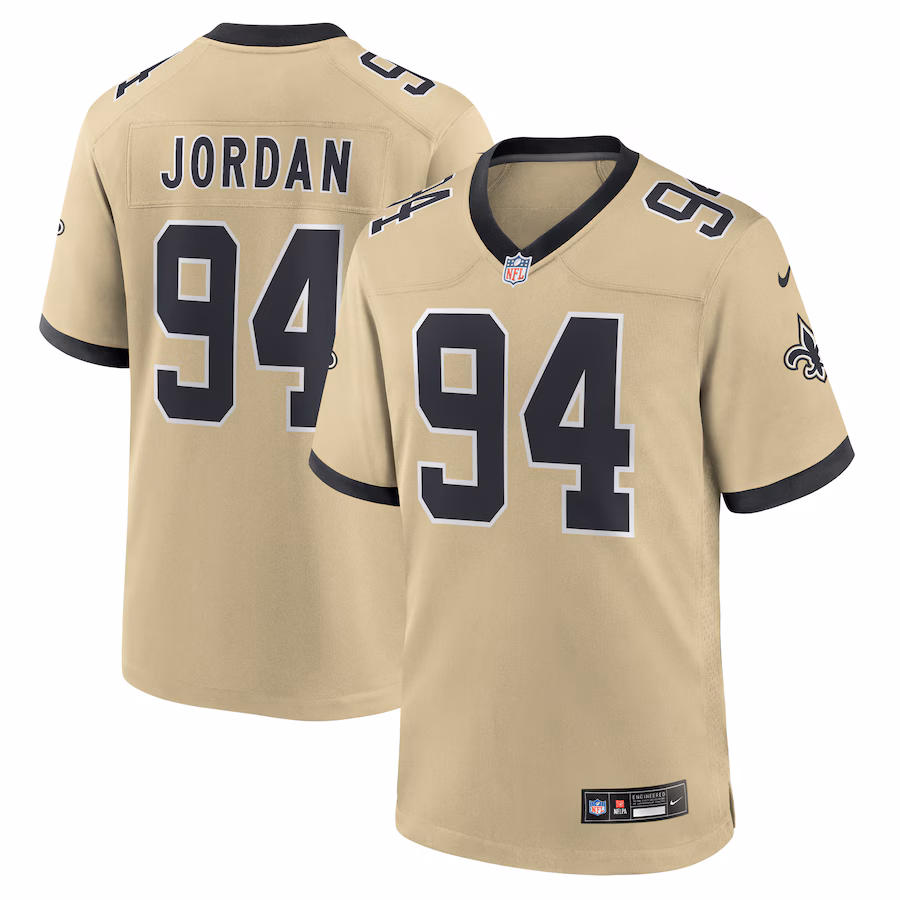 Men's New Orleans Saints Cameron Jordan Nike Gold Gameday Golds Alternate Game Player Jersey - SUjersey01