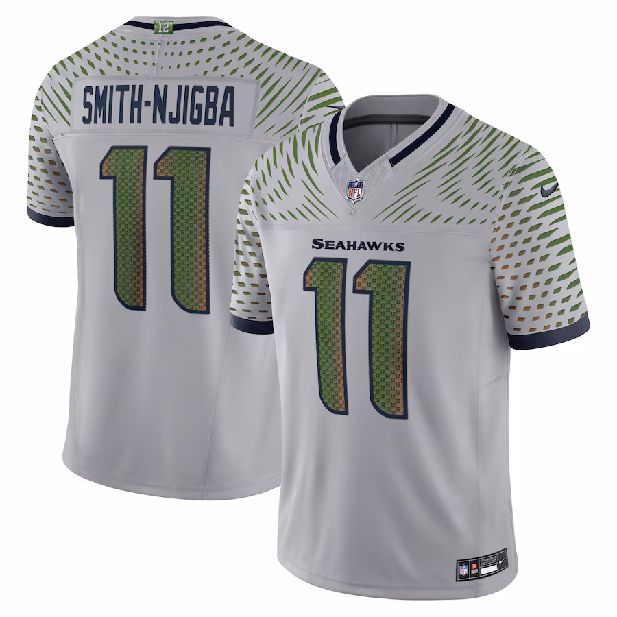 Men's Seattle Seahawks Jaxon Smith-Njigba Nike Wolf Gray 2025 Rivalries Collection Limited Jersey - SUjersey01