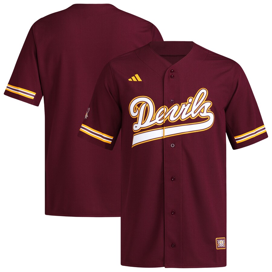 Men's adidas  Maroon Arizona State Sun Devils Reversible Retro Full-Button Baseball Jersey - SUjersey01