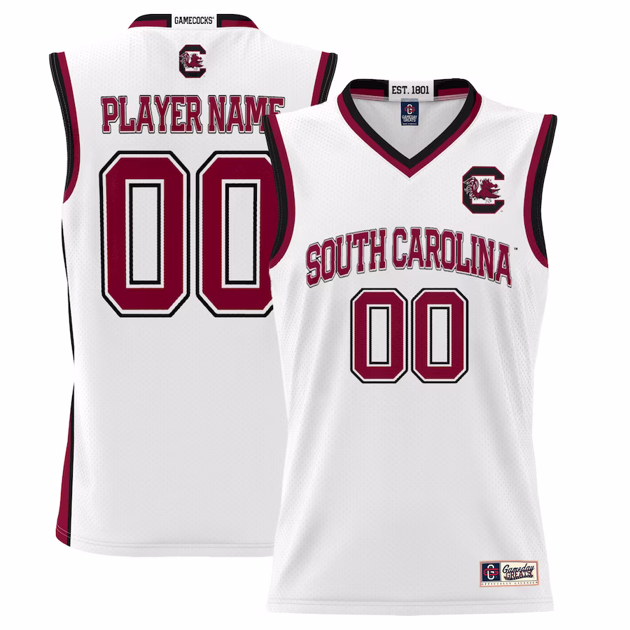 South Carolina Gamecocks GameDay Greats Unisex Lightweight NIL Pick-A-Player Basketball Jersey - White - SUjersey01