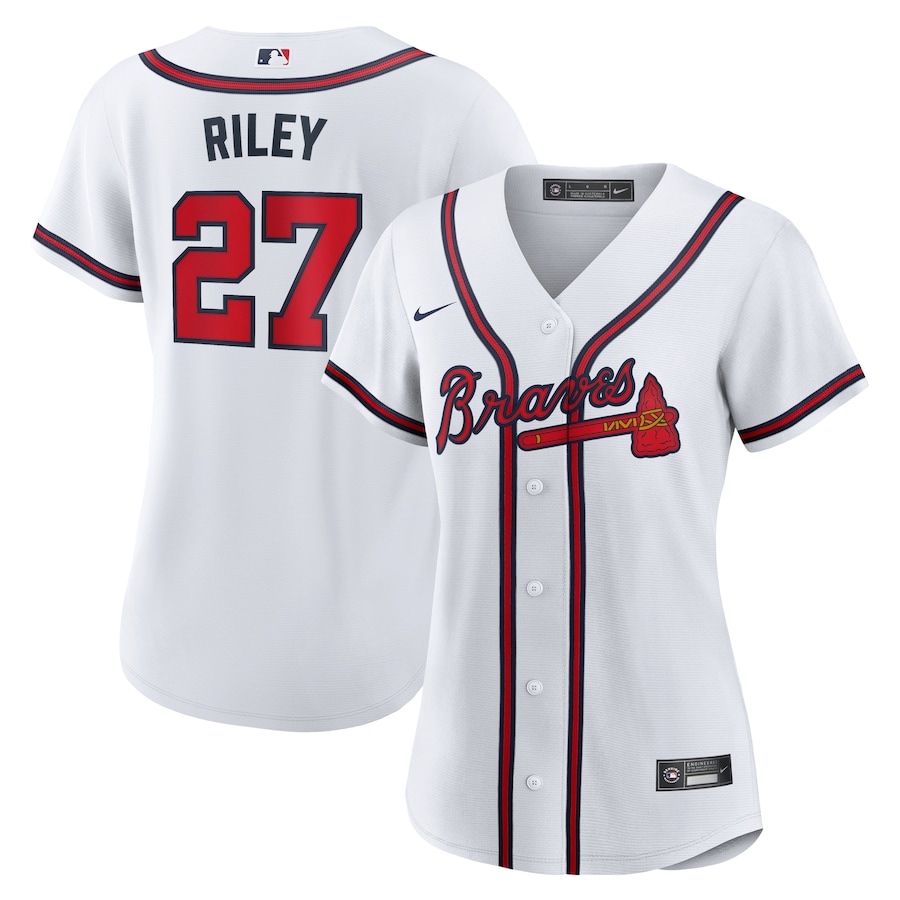 Women's Atlanta Braves Austin Riley Nike White Home Replica Jersey - SUjersey01