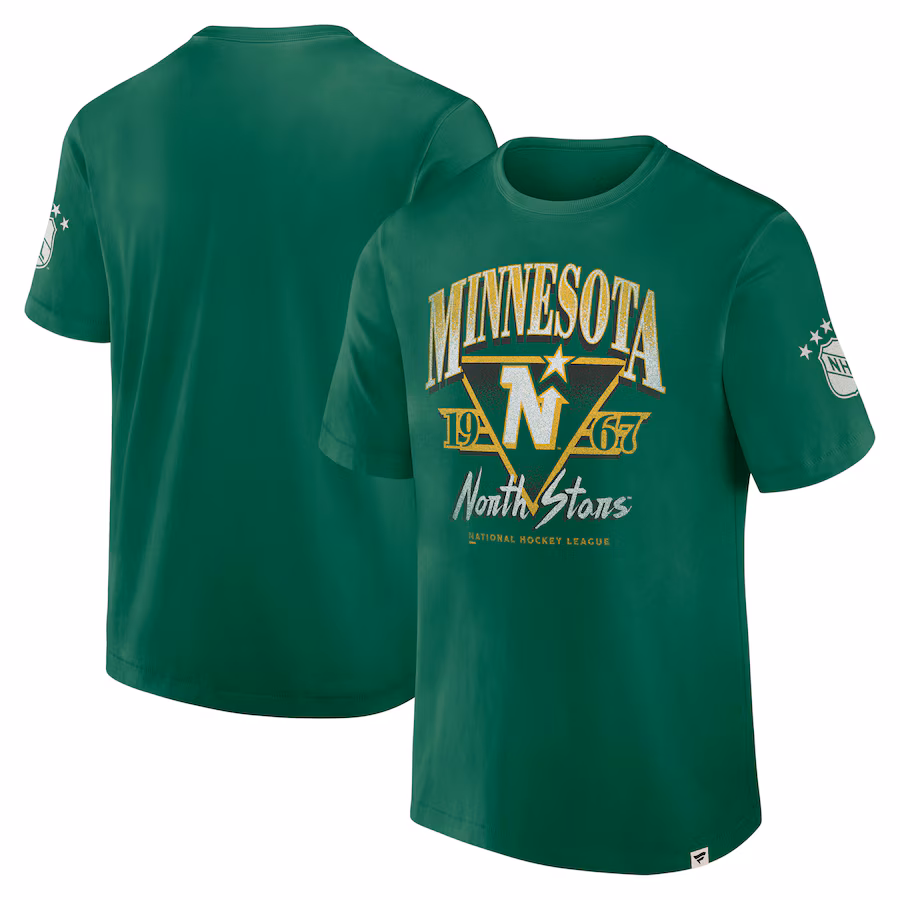 Men's Minnesota North Stars Fanatics Kelly Green Decades Collection Made To Last T-Shirt - SUjersey01
