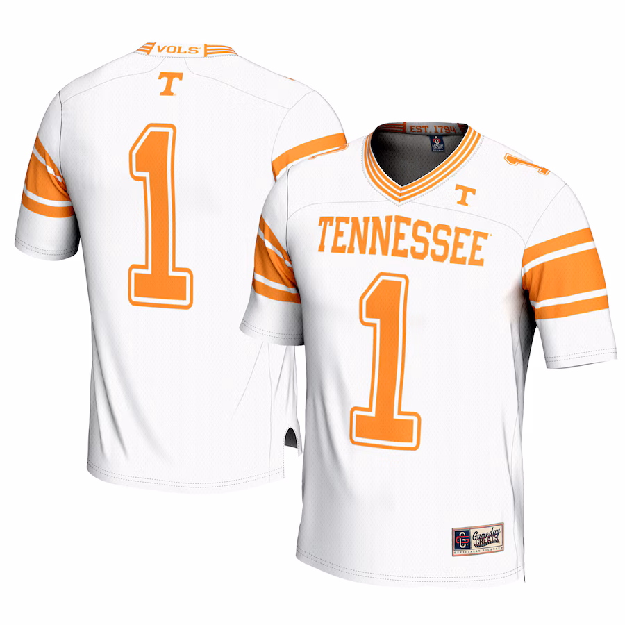 Men's GameDay Greats #1 White Tennessee Volunteers Football Jersey - SUjersey01