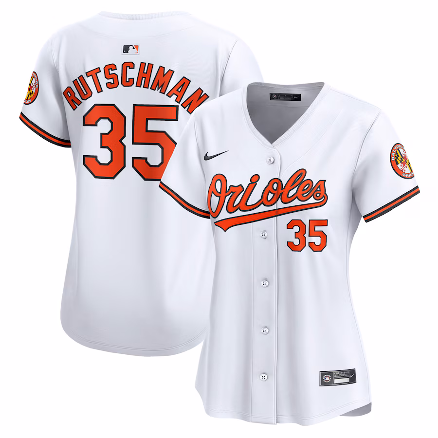 Women's Baltimore Orioles Adley Rutschman Nike White Limited Player Jersey - SUjersey01