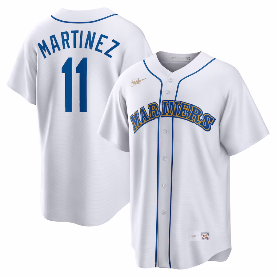 Men's Seattle Mariners Edgar Martinez Nike White Home Cooperstown Collection Replica Player Jersey - SUjersey01