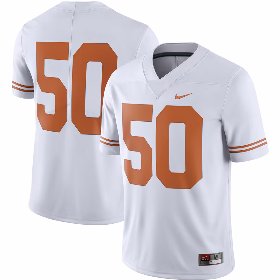 Men's Nike #50 White Texas Longhorns College Alternate Limited Jersey - SUjersey01