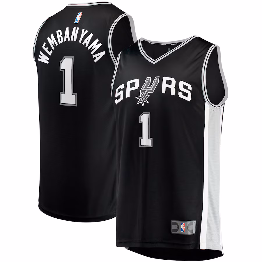 Men's San Antonio Spurs Victor Wembanyama Fanatics Black Big & Tall Fast Break Replica Jersey - Icon Edition - SUjersey01