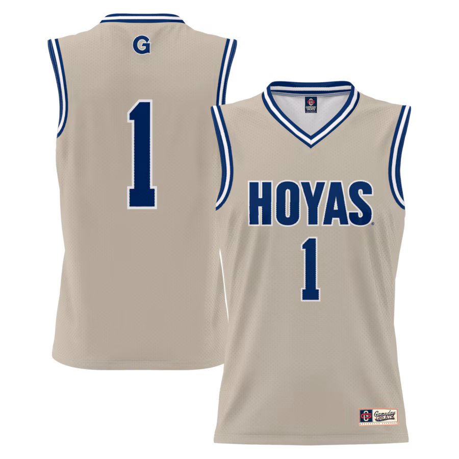 Men's GameDay Greats #1 Gray Georgetown Hoyas Lightweight Basketball Jersey - SUjersey01