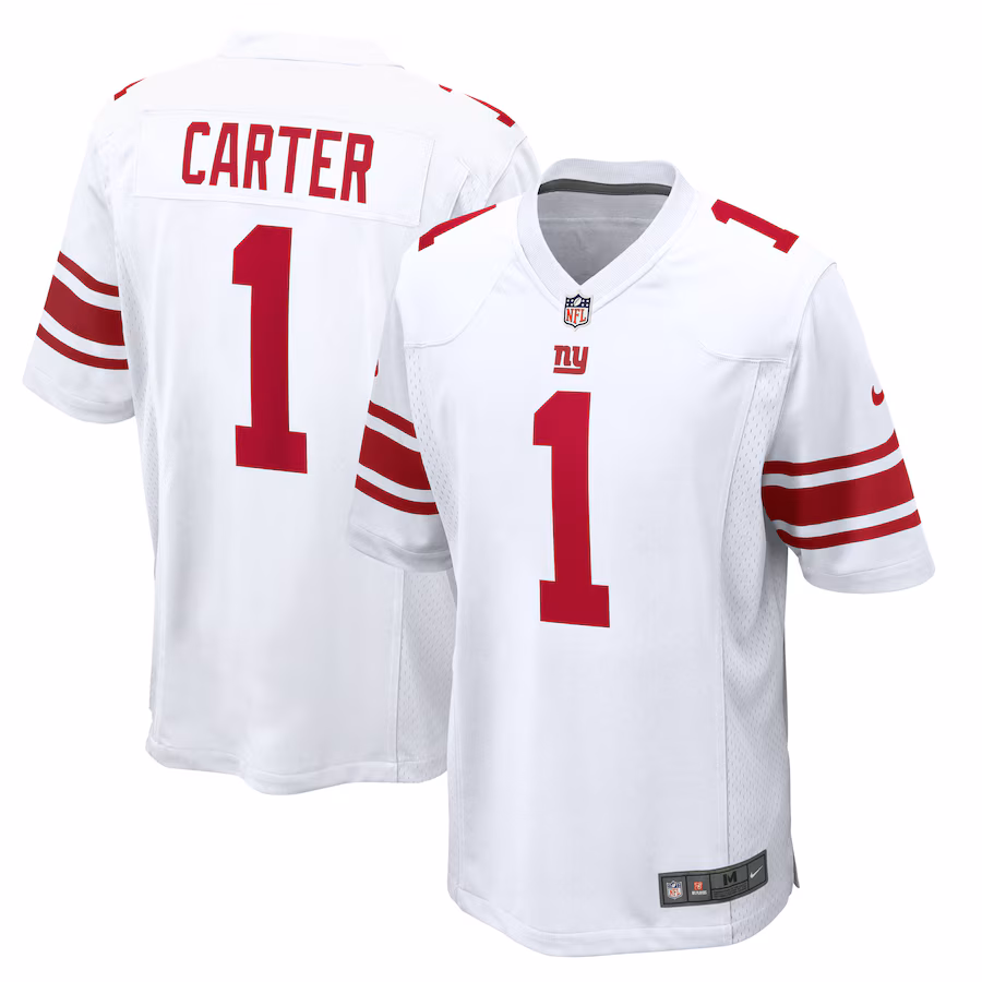 Men's New York Giants Abdul Carter Nike White First Round Pick Game Jersey - SUjersey01