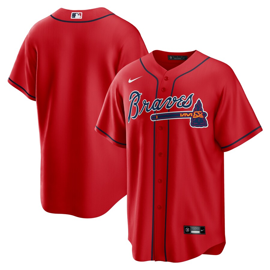 Men's Atlanta Braves Nike Red Alternate Replica Team Jersey - SUjersey01