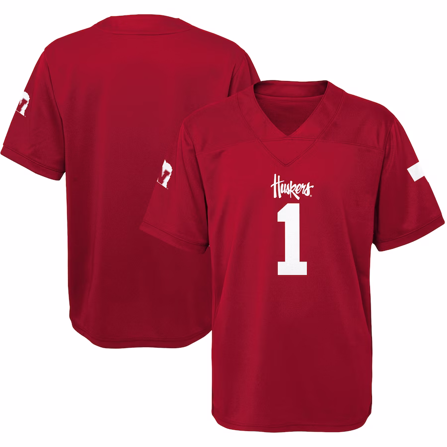#1 Nebraska Huskers Youth Jersey - Scarlet - SUjersey01
