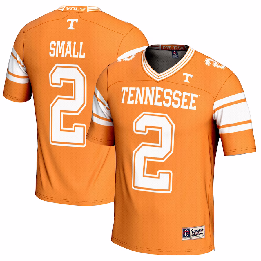 Jabari Small Tennessee Volunteers GameDay Greats NIL Player Football Jersey - Tennessee Orange - SUjersey01