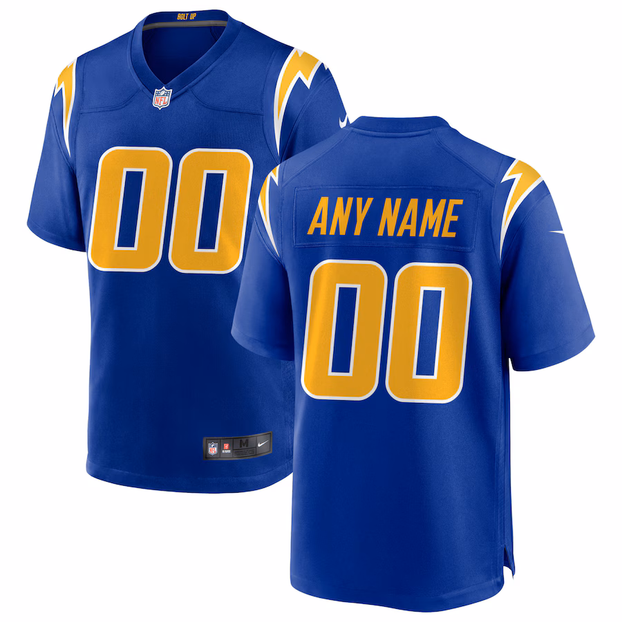 Men's Los Angeles Chargers Nike Royal Alternate Custom Game Jersey - SUjersey01