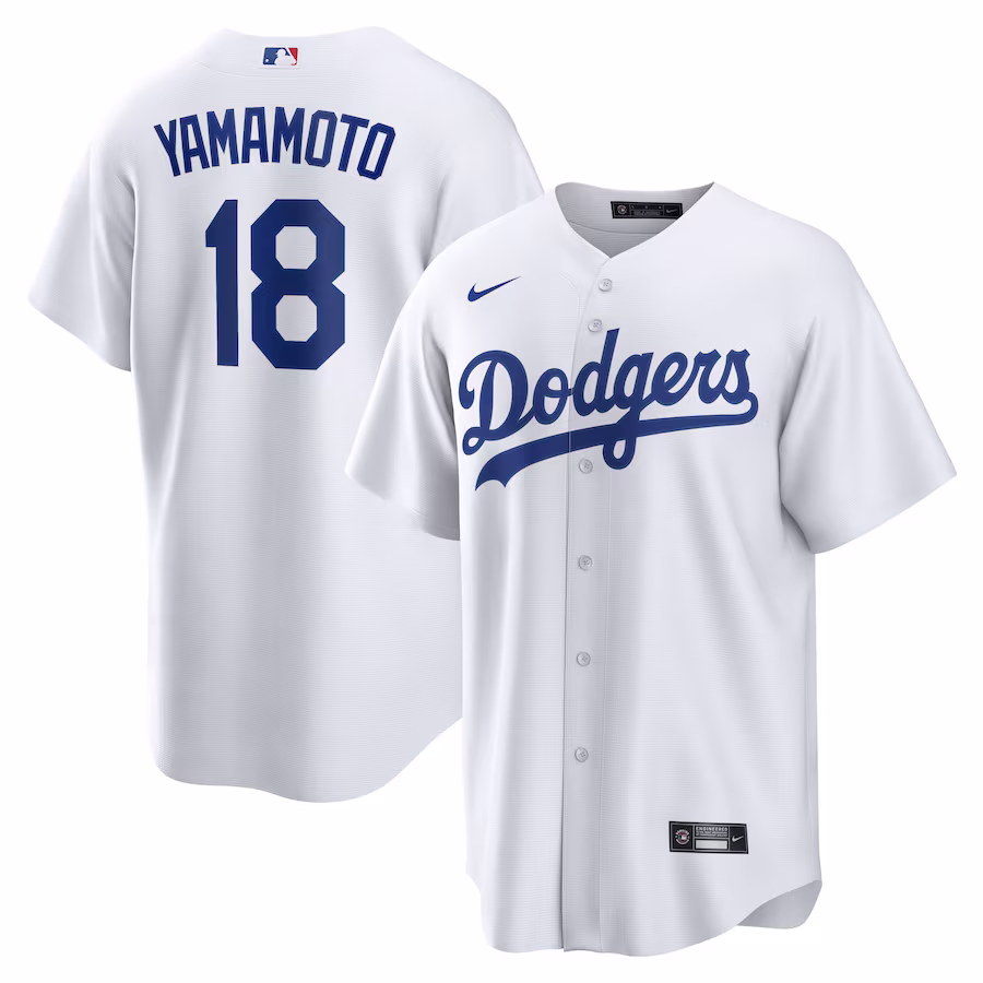 Men's Los Angeles Dodgers Yoshinobu Yamamoto Nike White Home Replica Player Jersey - SUjersey01