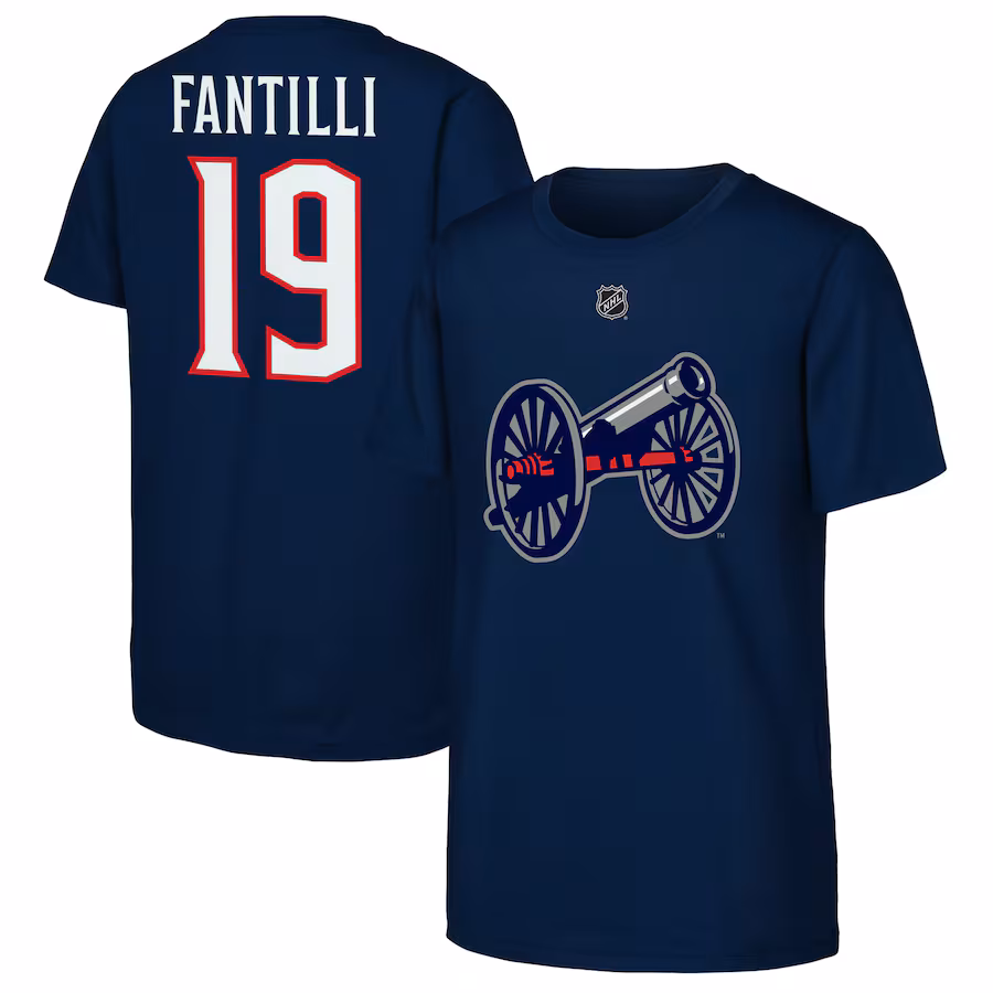 Youth Columbus Blue Jackets Adam Fantilli Navy 2025 NHL Stadium Series Replica Player Name & Number T-Shirt - SUjersey01