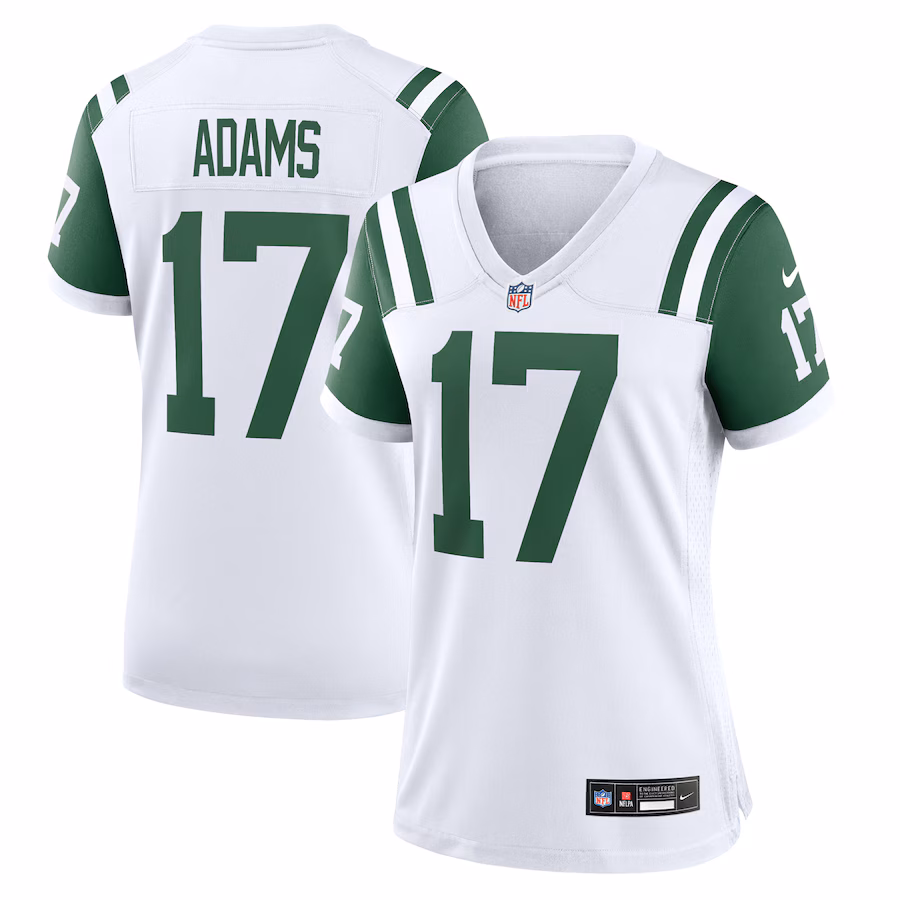 Women's New York Jets Davante Adams Nike White Classic Alternate Game Jersey - SUjersey01