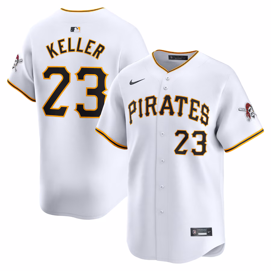 Men's Pittsburgh Pirates Mitch Keller Nike White Home Limited Player Jersey - SUjersey01