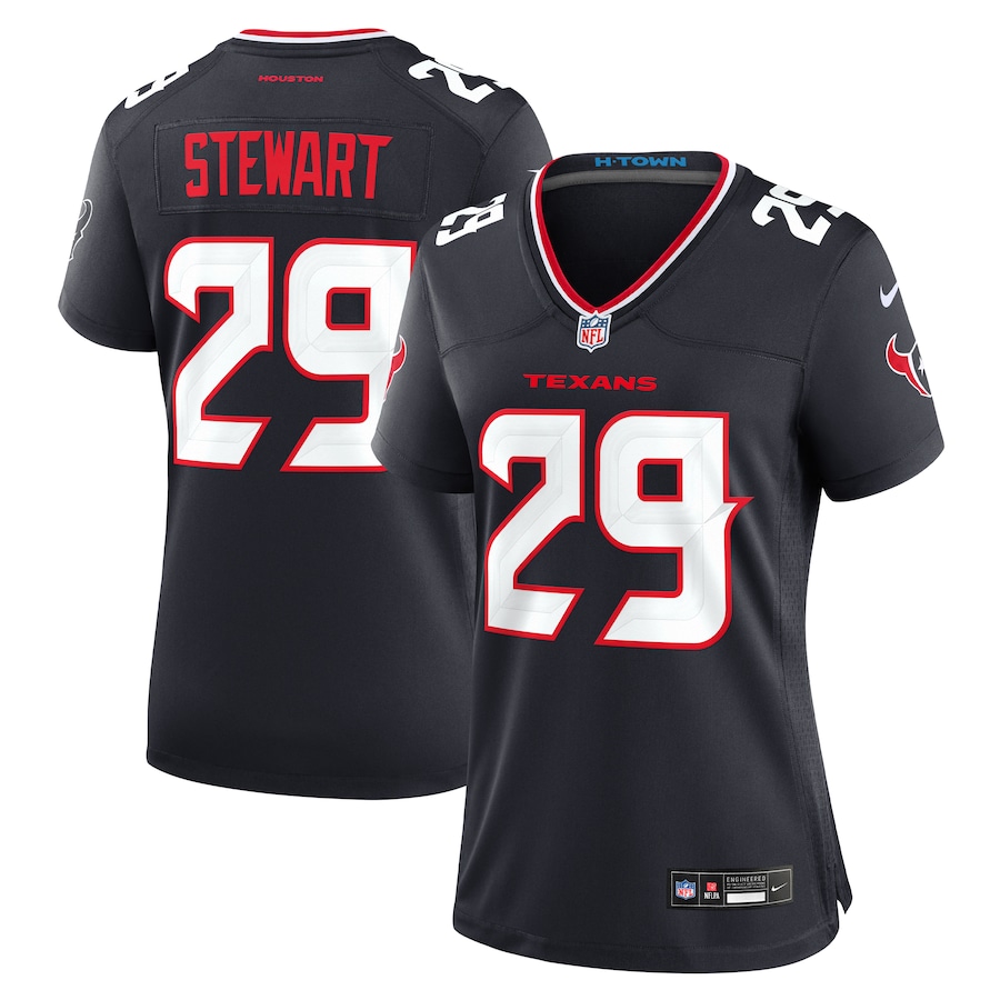 Women's Houston Texans M.J. Stewart Nike Navy Team Game Jersey - SUjersey01