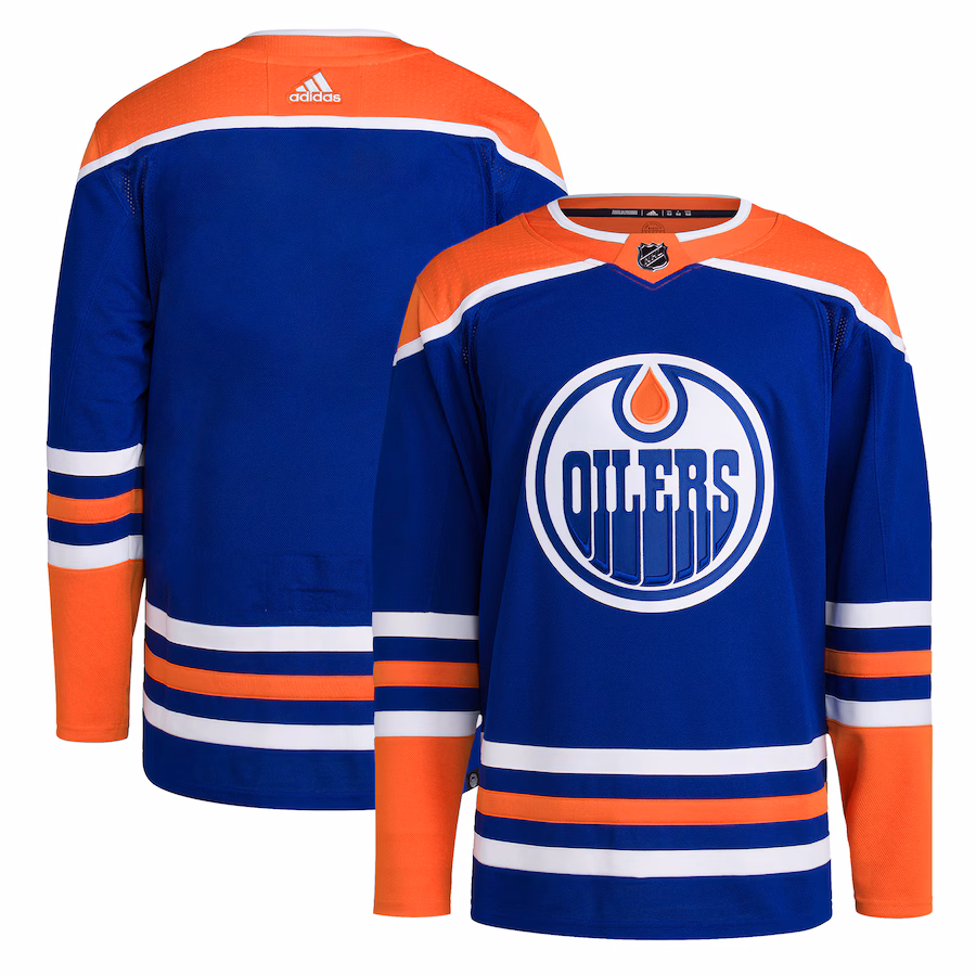 Men's Edmonton Oilers adidas Royal Home Primegreen Authentic Blank Jersey - SUjersey01