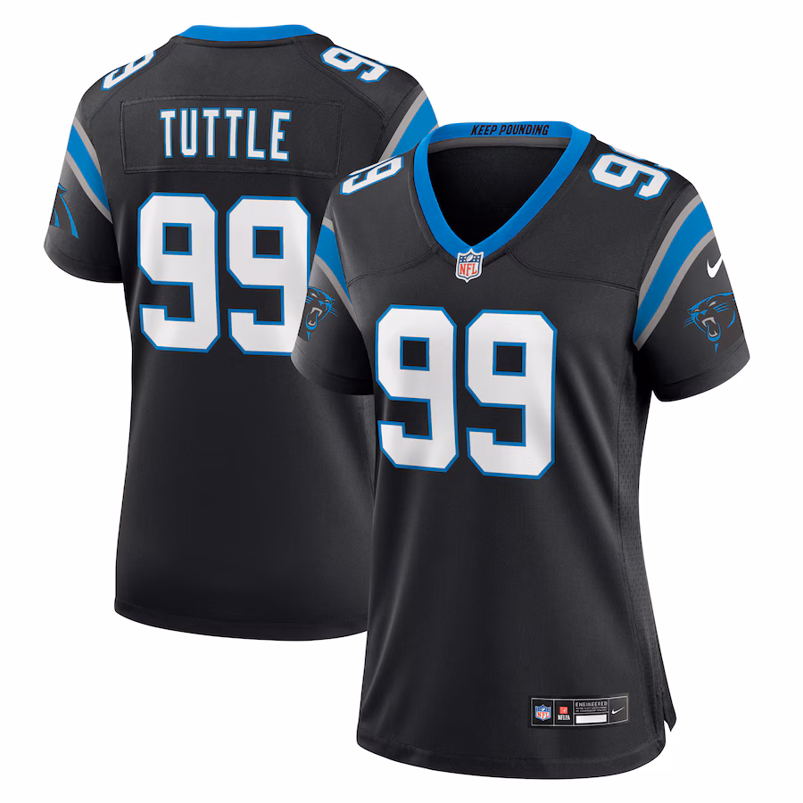 Women's Carolina Panthers Shy Tuttle Nike Black Game Player Jersey - SUjersey01