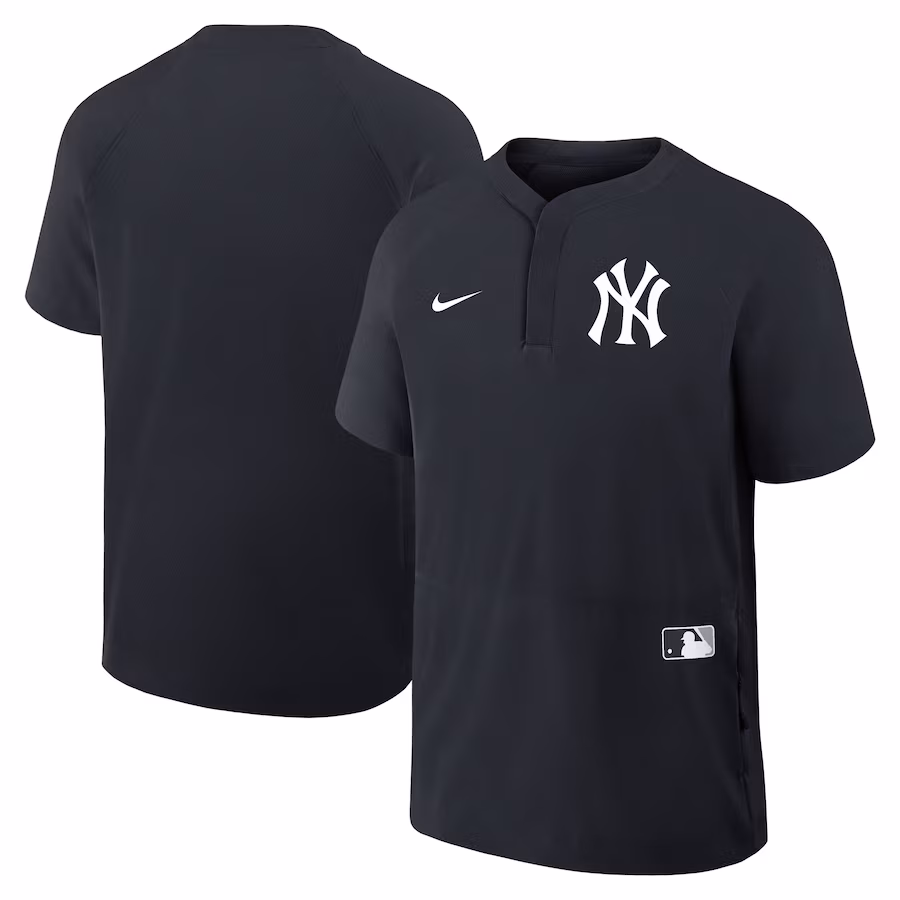 Men's New York Yankees Nike Navy Authentic Collection Raglan Short Sleeve Windshirt - SUjersey01