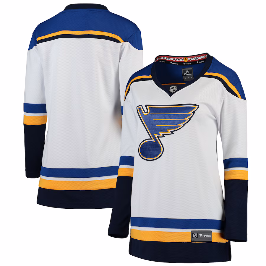 Women's St. Louis Blues Fanatics White Away Breakaway Jersey - SUjersey01