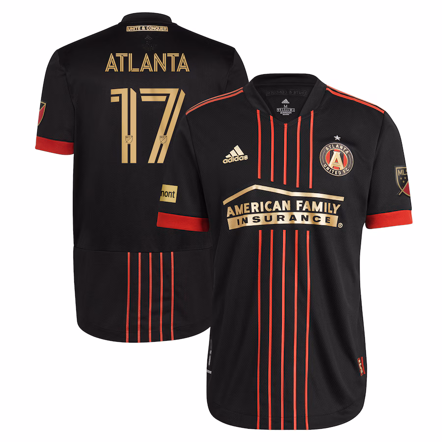 Men's Atlanta United FC Atlanta Supporters adidas Black 2021 The BLVCK Kit Authentic Jersey - SUjersey01