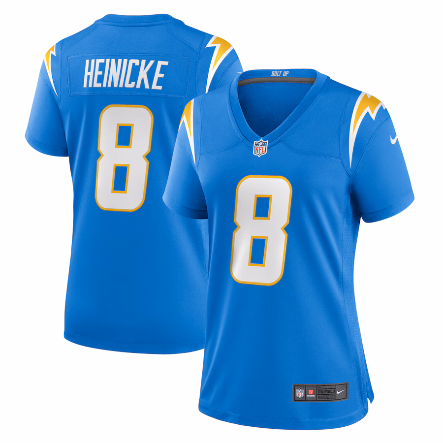 Women's Los Angeles Chargers Taylor Heinicke Nike Powder Blue Game Jersey - SUjersey01