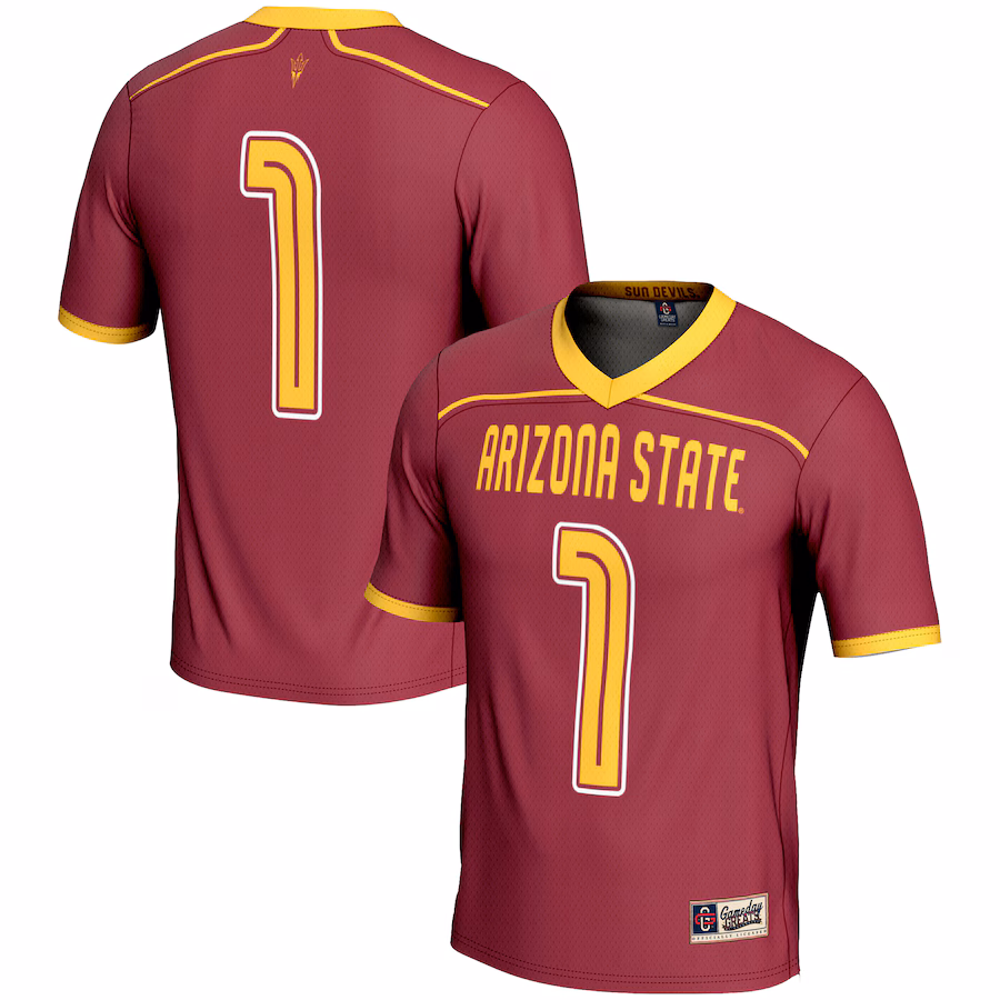 Men's GameDay Greats  Maroon Arizona State Sun Devils #1 Lightweight Lacrosse Jersey - SUjersey01