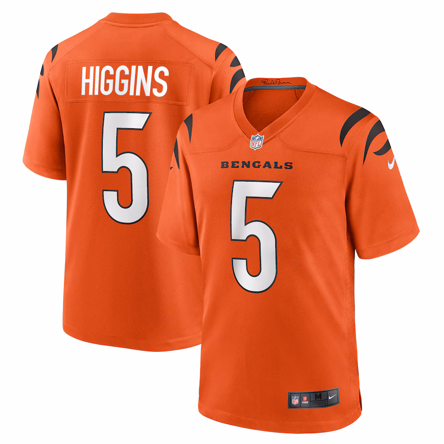 Men's Cincinnati Bengals Tee Higgins Nike Orange Alternate Game Player Jersey - SUjersey01