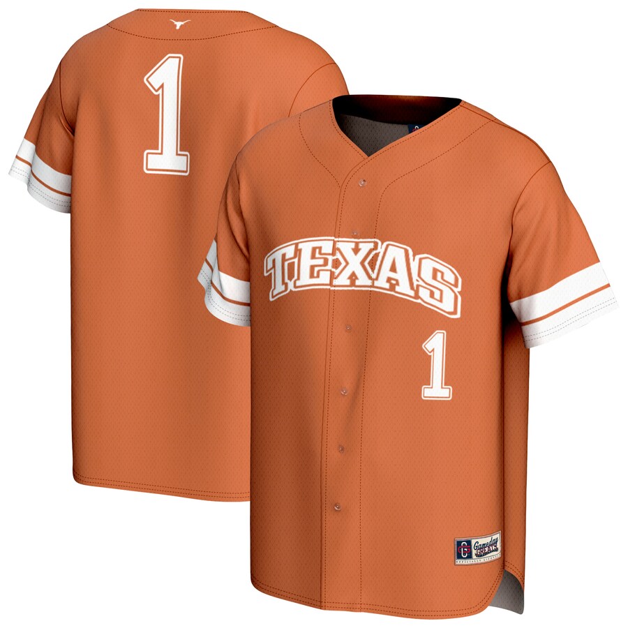 Youth GameDay Greats Texas Orange Texas Longhorns Collegiate Baseball Fashion Jersey - SUjersey01