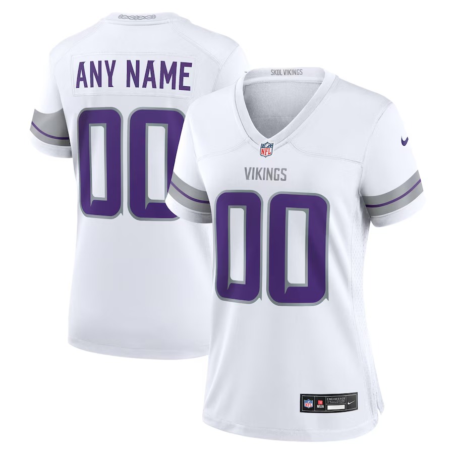 Women's Minnesota Vikings Nike White Alternate Custom Game Jersey - SUjersey01