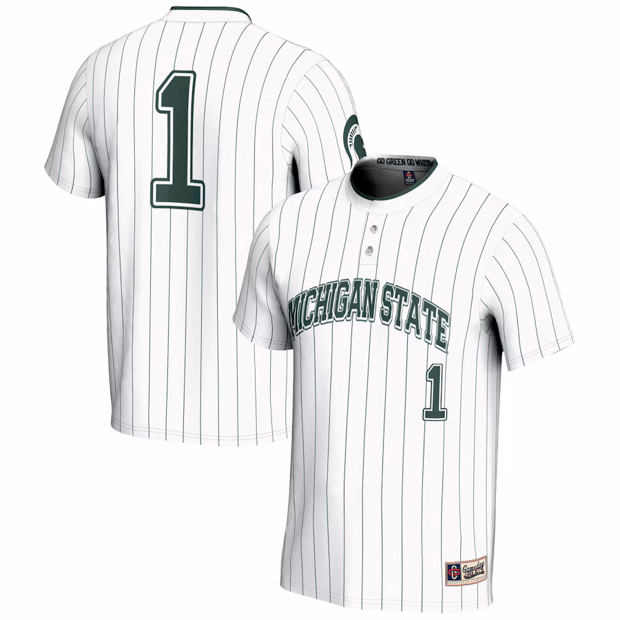 #1 Michigan State Spartans GameDay Greats Lightweight Softball Jersey - White - SUjersey01