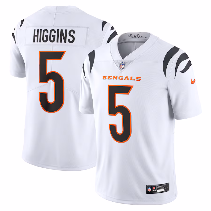 Men's Cincinnati Bengals Tee Higgins Nike White  Vapor Untouchable Limited Jersey - SUjersey01