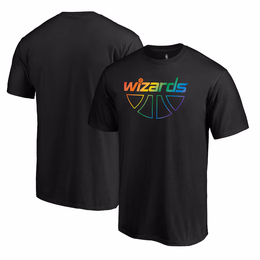 Men's Washington Wizards Black Team Pride Wordmark T-Shirt - SUjersey01
