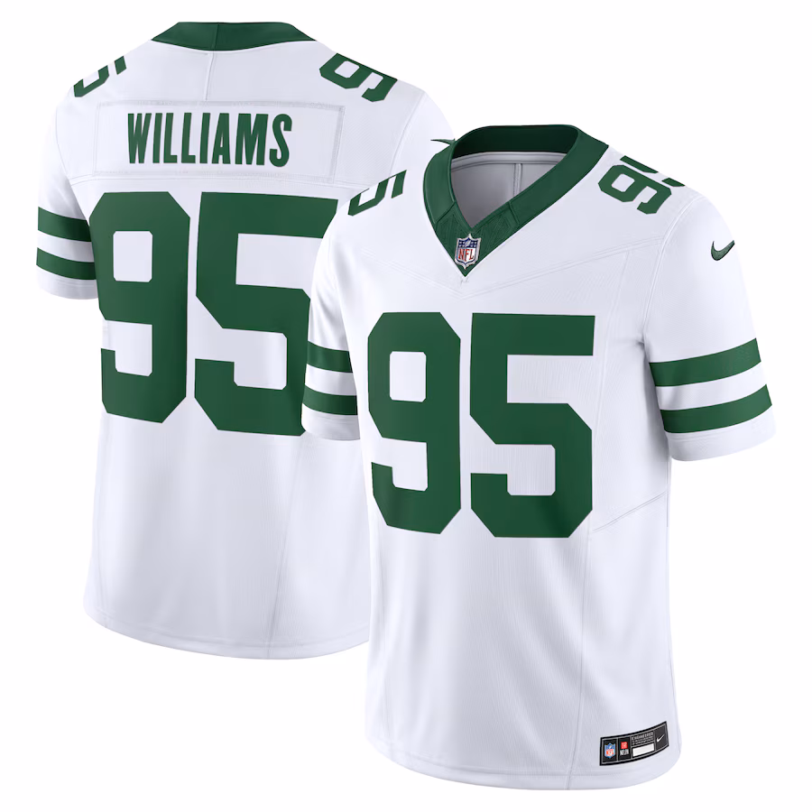 Men's New York Jets Quinnen Williams Nike Legacy White Vapor F.U.S.E. Limited Jersey - SUjersey01