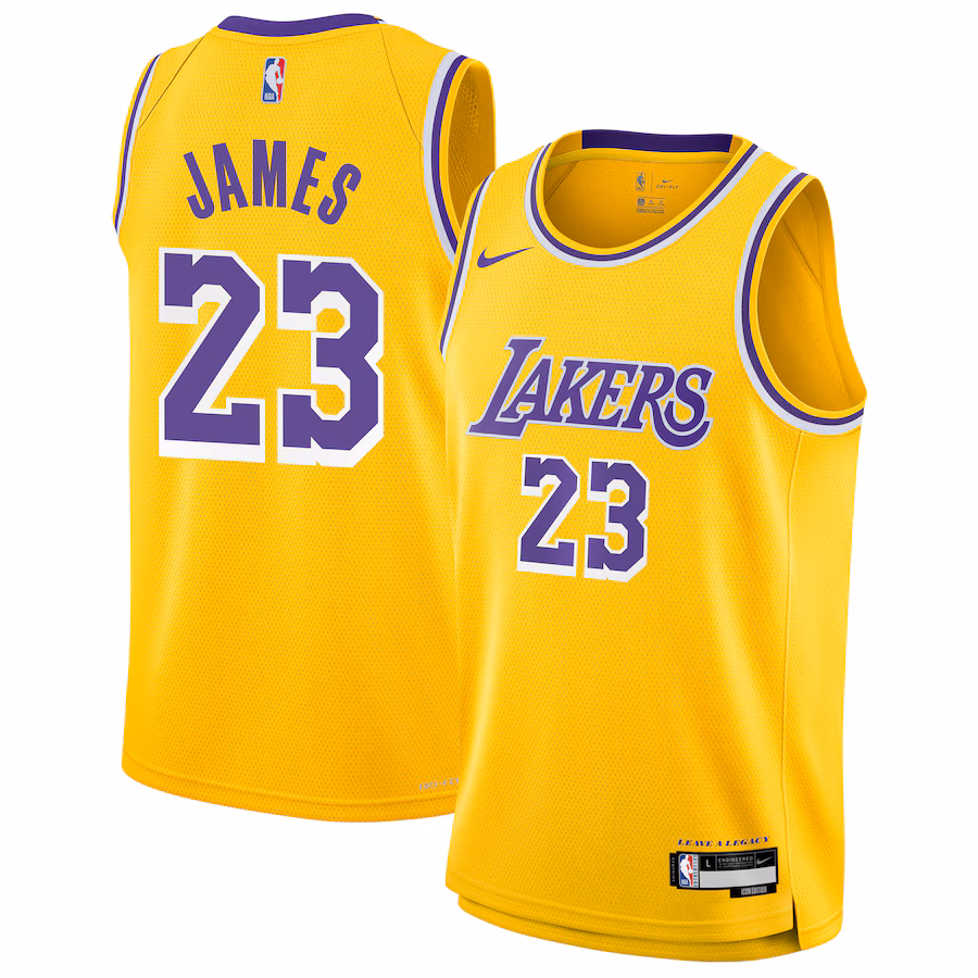 Youth Los Angeles Lakers LeBron James Nike Gold Swingman Jersey - Icon Edition - SUjersey01