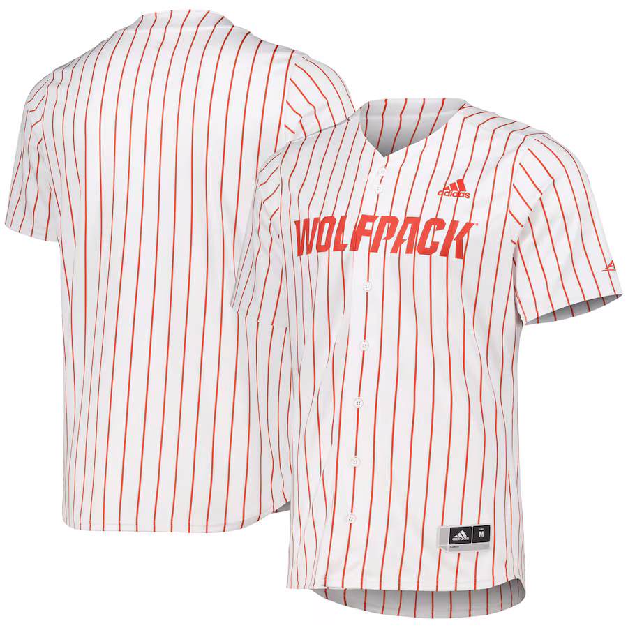 Men's adidas White NC State Wolfpack Replica Baseball Jersey - SUjersey01