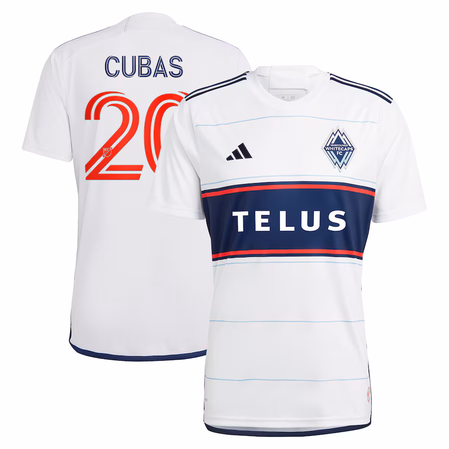 Men's Vancouver Whitecaps FC Andrés Cubas adidas White 2023 Bloodlines Replica Player Jersey - SUjersey01