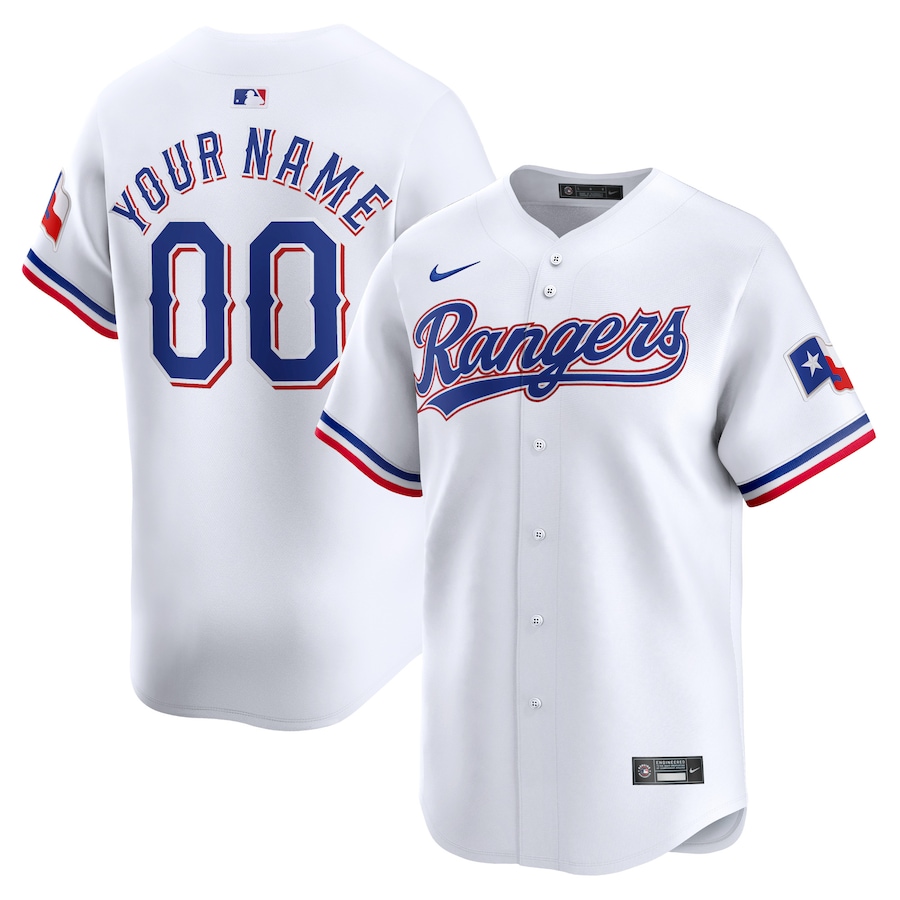 Youth Texas Rangers Nike White Home Limited Custom Jersey - SUjersey01