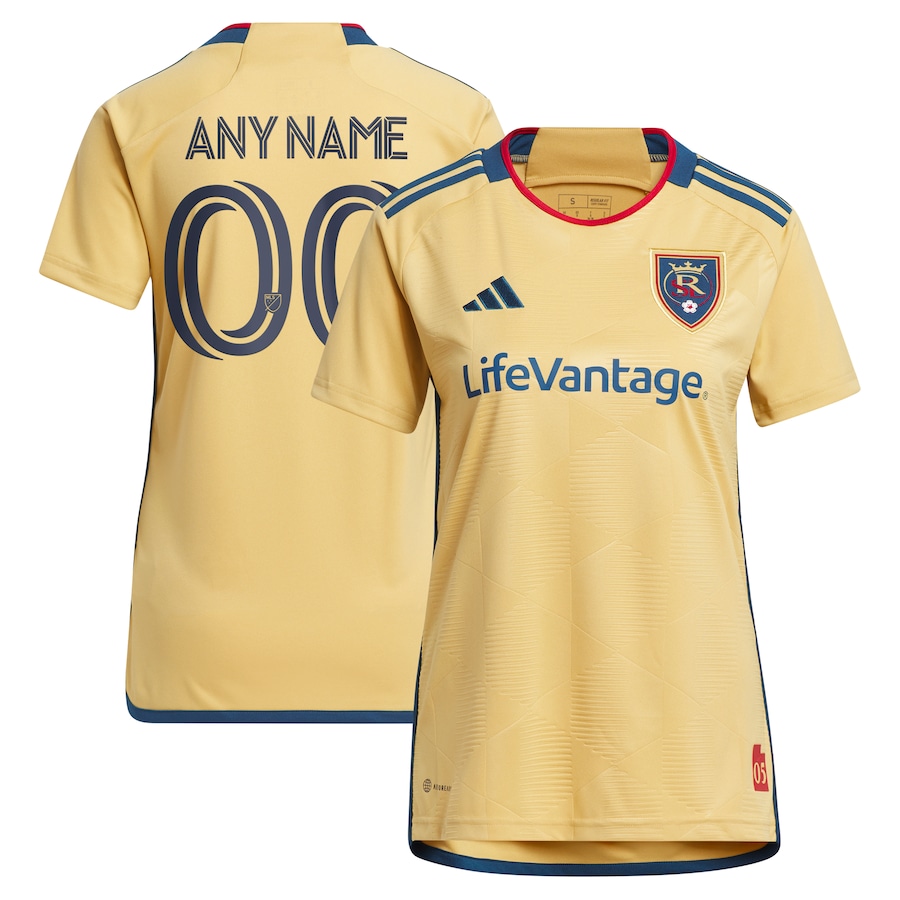 Women's Real Salt Lake adidas Gold 2023 The Beehive State Kit Replica Custom Jersey - SUjersey01