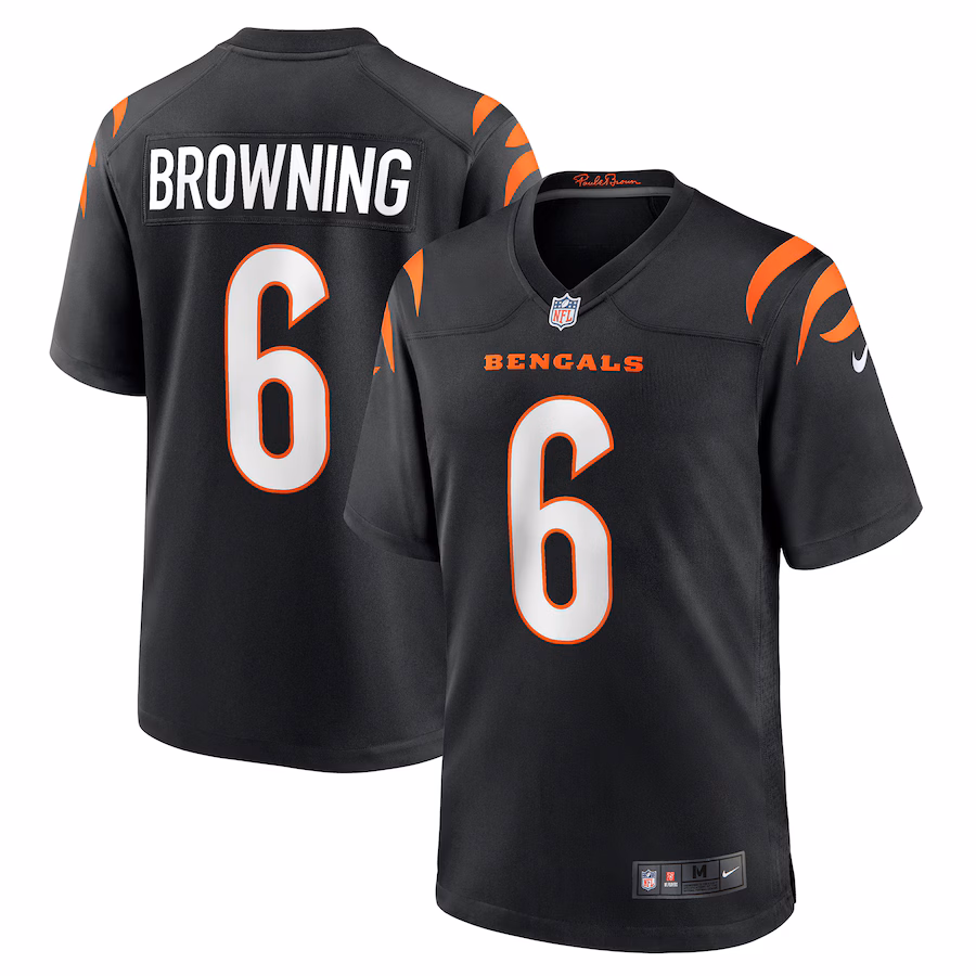 Men's Cincinnati Bengals Jake Browning Nike Black Game Jersey - SUjersey01