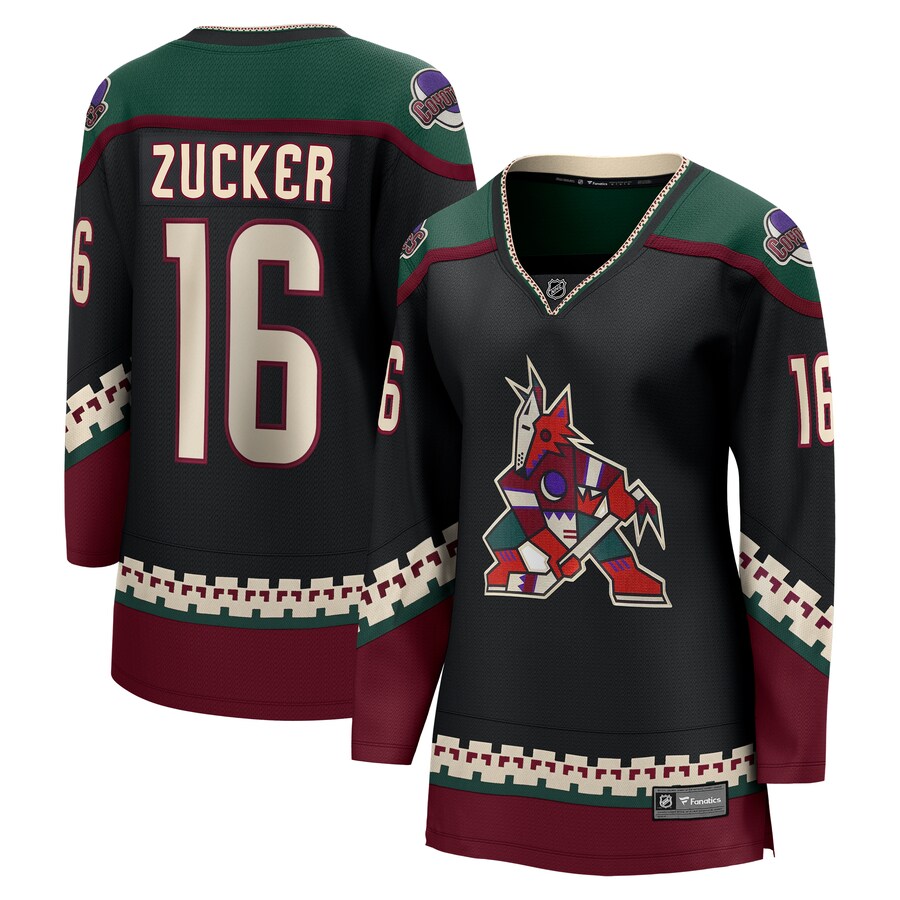 Women's Arizona Coyotes Jason Zucker Fanatics Branded Black Home Breakaway Player Jersey - SUjersey01