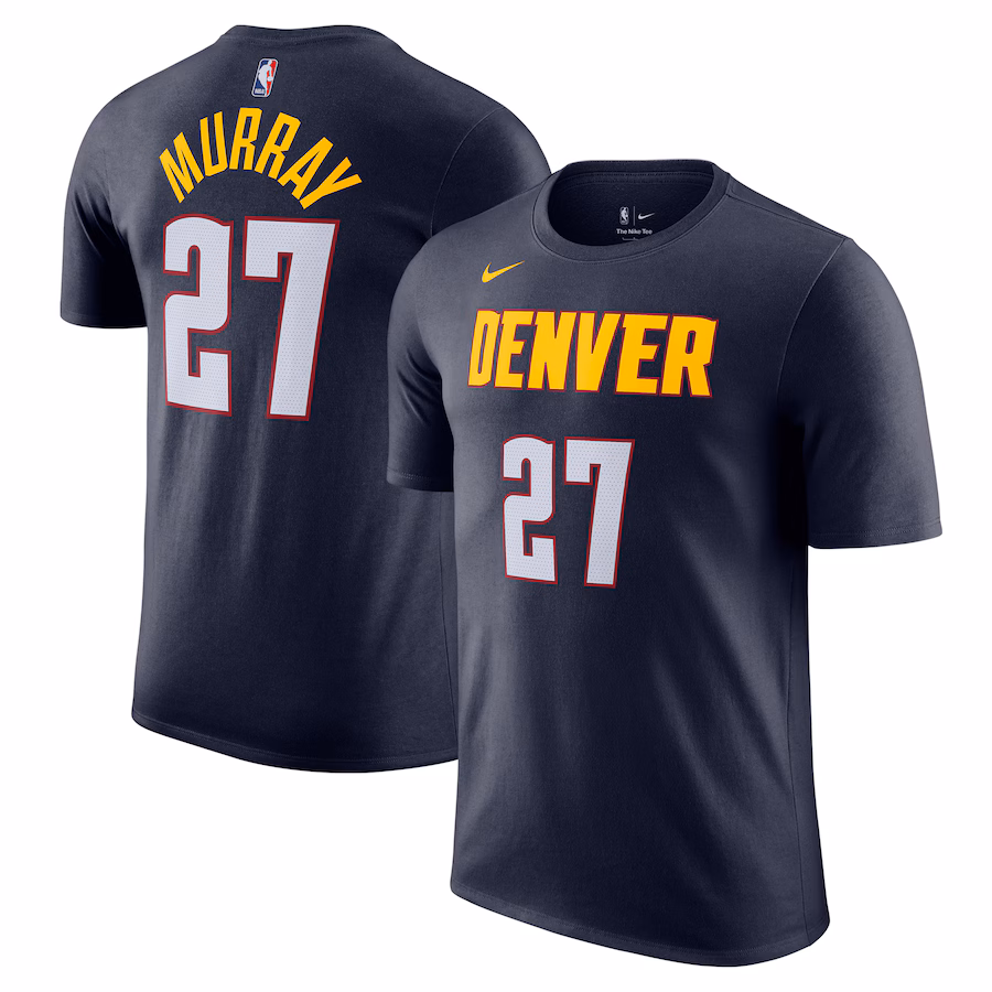 Men's Denver Nuggets Jamal Murray Nike Navy Icon Edition Name & Number T-Shirt - SUjersey01