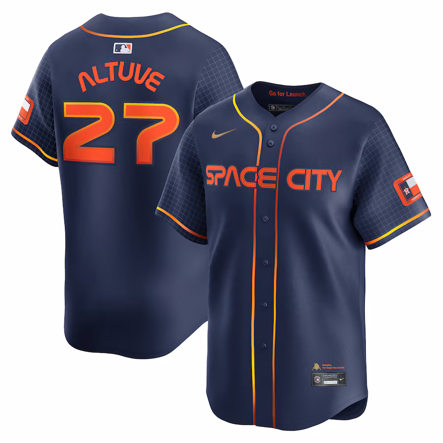 Men's Houston Astros Jose Altuve Nike Navy City Connect Limited Player Jersey - SUjersey01
