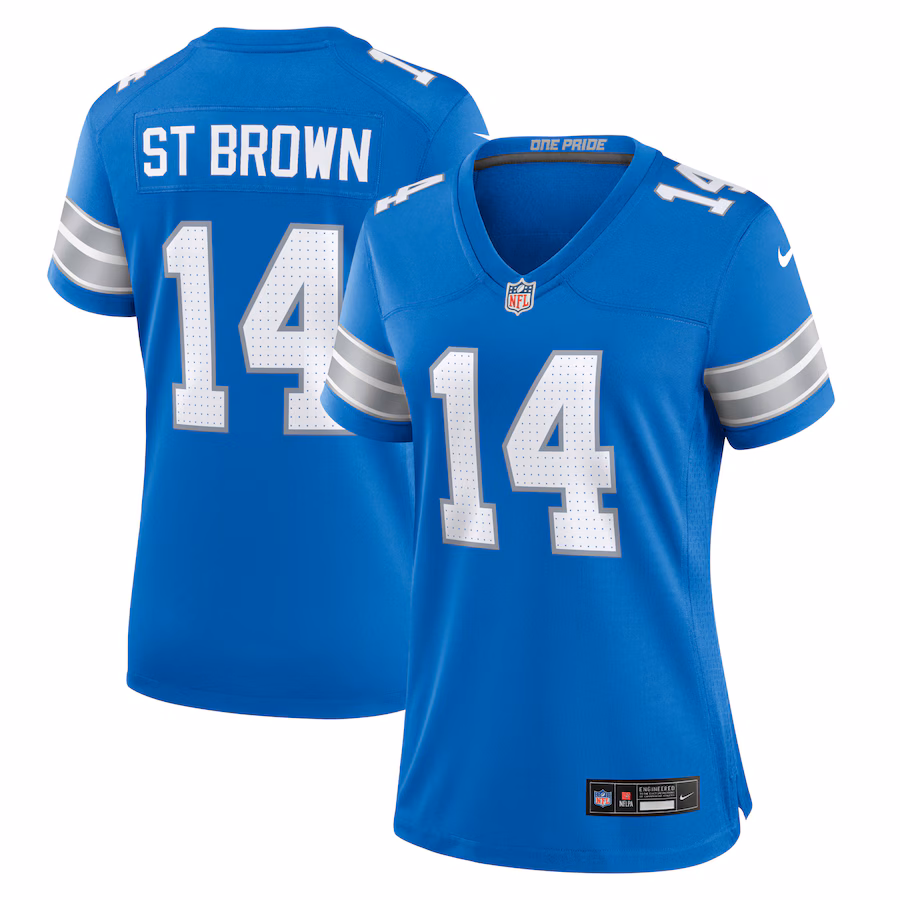 Women's Detroit Lions Amon-Ra St. Brown Nike Blue Team Game Jersey - SUjersey01