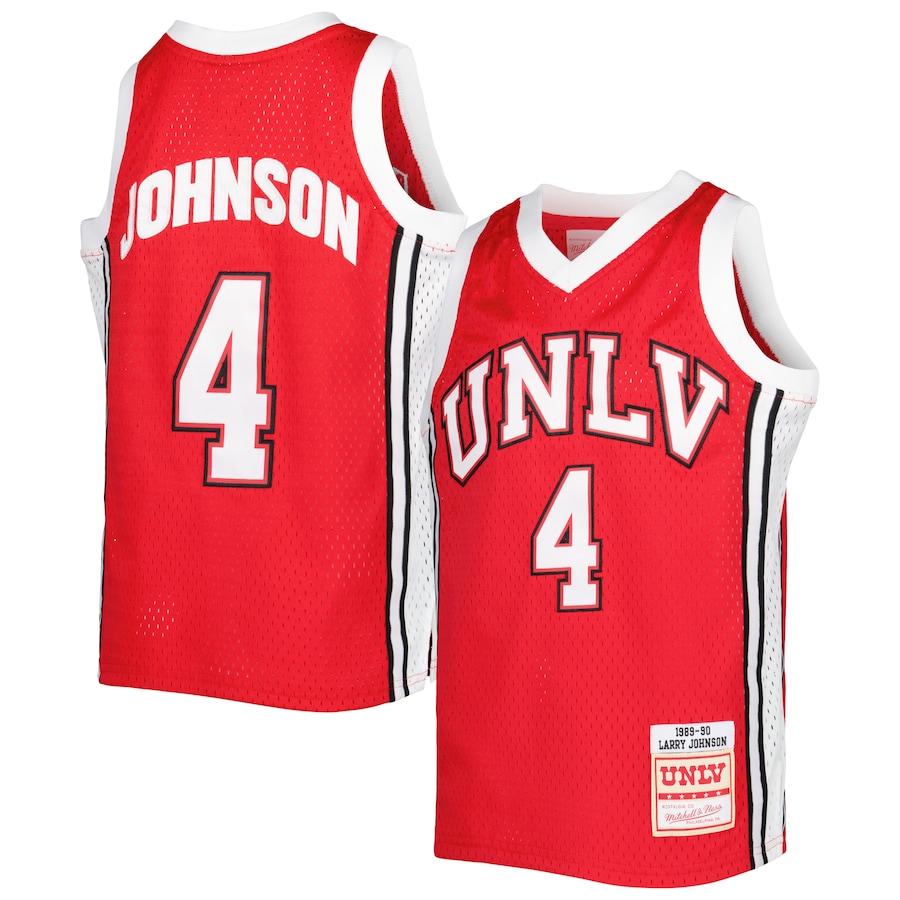 Youth Mitchell & Ness Larry Johnson Scarlet UNLV Rebels Swingman Replica Jersey - SUjersey01