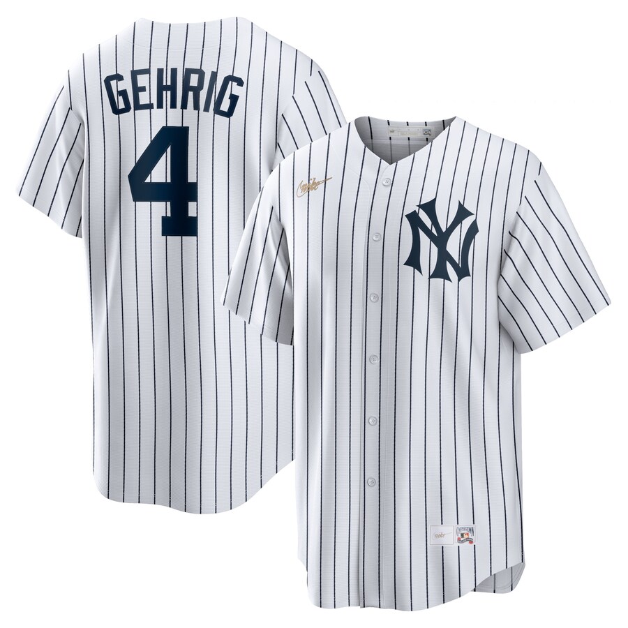 Men's New York Yankees Lou Gehrig Nike White Home Cooperstown Collection Player Jersey - SUjersey01